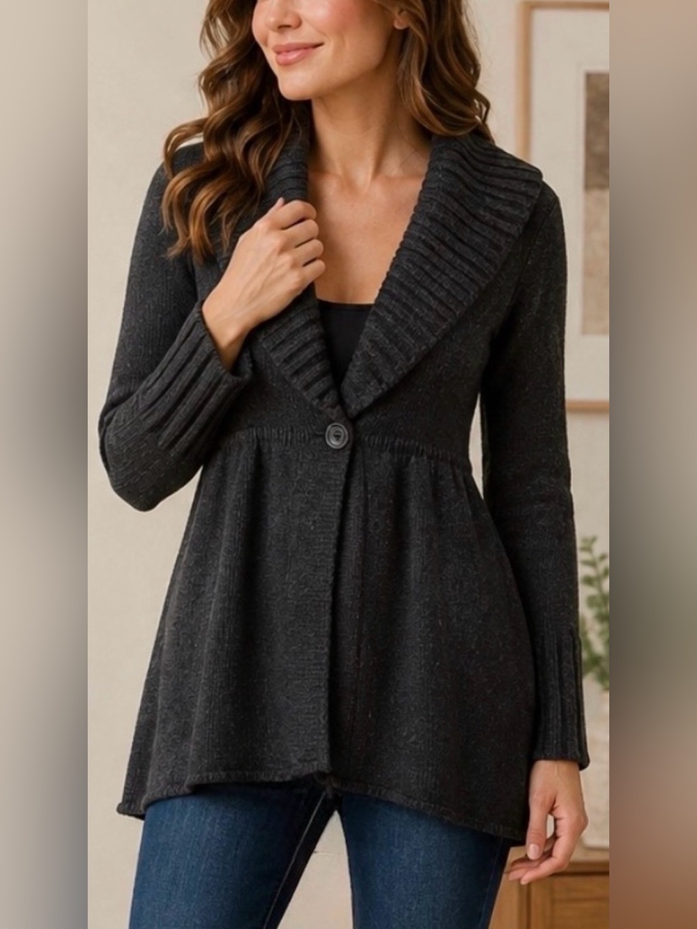 Talula Aritzia Cashmere Angora Wool Blend Shawl Collar Cardigan Large